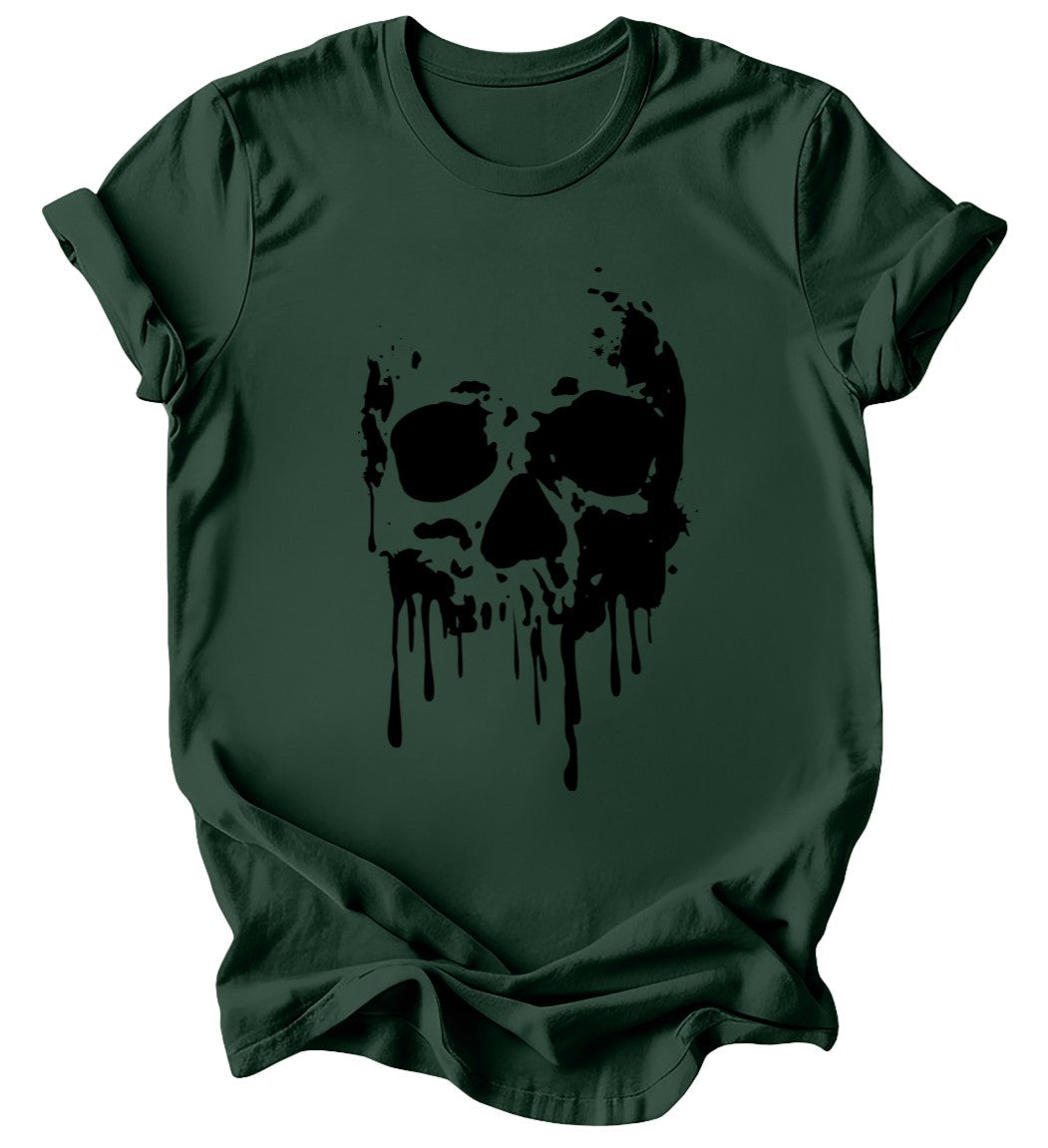 Dripping Skull T-Shirt: Burgundy or Emerald