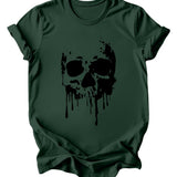 Dripping Skull T-Shirt: Burgundy or Emerald