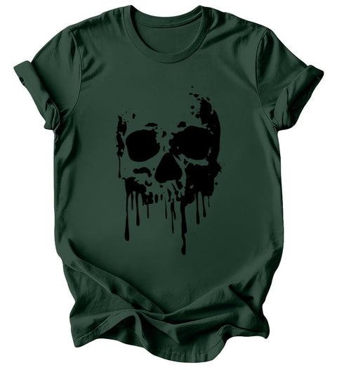 Dripping Skull T-Shirt: Burgundy or Emerald