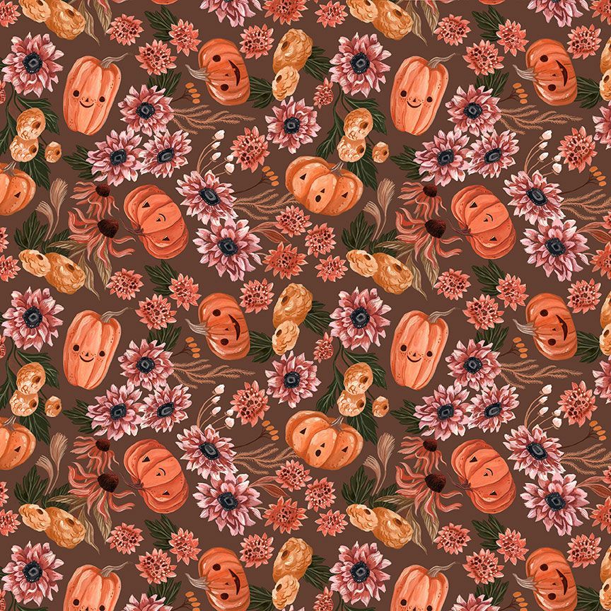 Greta Surplice Dress Pumpkins & Flowers