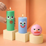 Moodz - Dippy Pillar Face Candle - Green