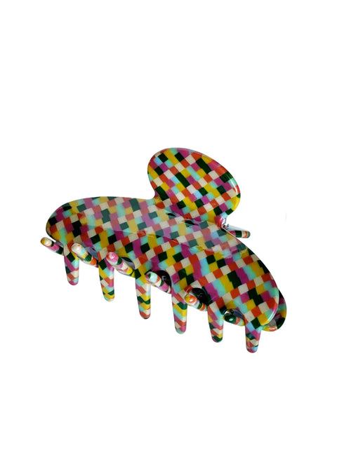 Fall Checkered Claw Hair Clip