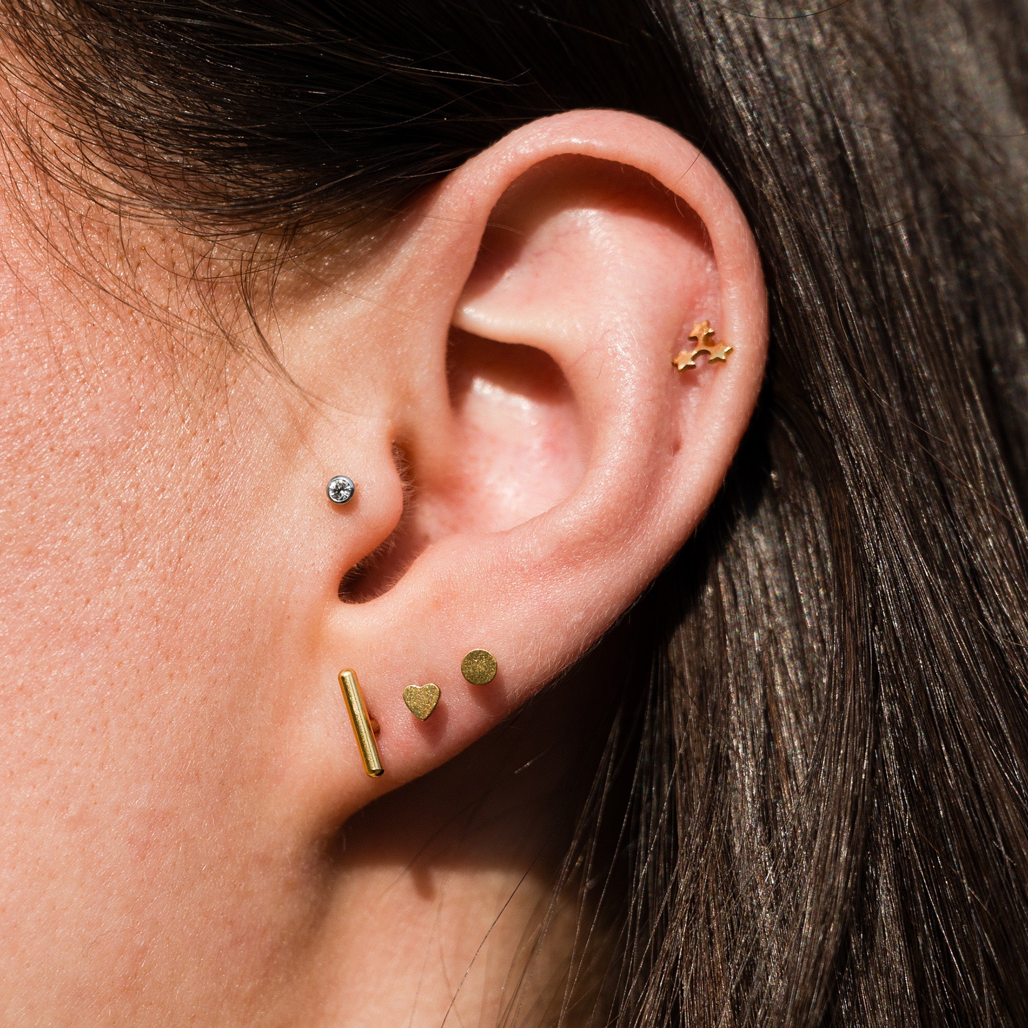 Tiny Circle Flat Back Stud Earrings
