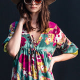 Ophelia Velvet Ruffle Maxi Dress in Fuchsia Fae