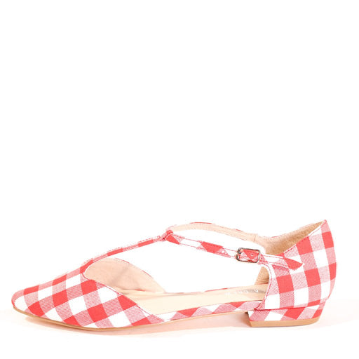 Garden Gingham T-Strap Flats