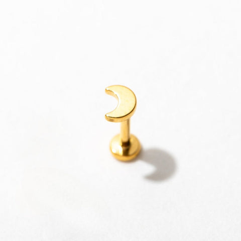 Tiny Moon Flat Back Stud Earrings