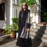 Penny Deluxe Buxom Gunmetal Faux Fur Jacket