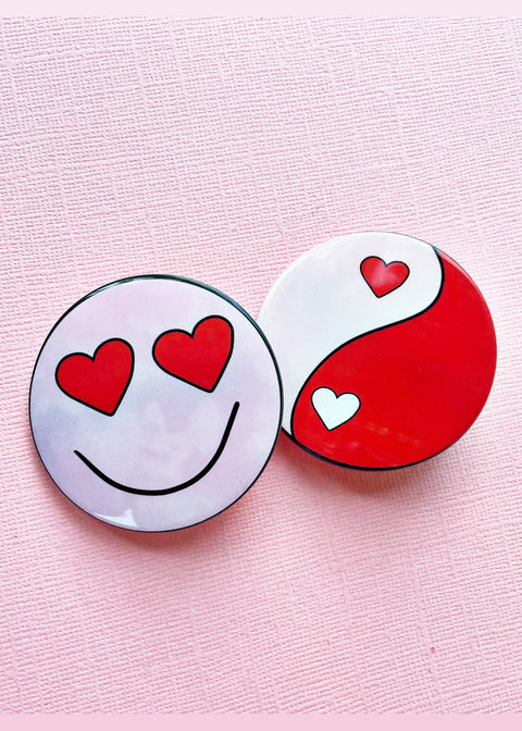 Heart Eye Smile & Ying Yang Clip Set