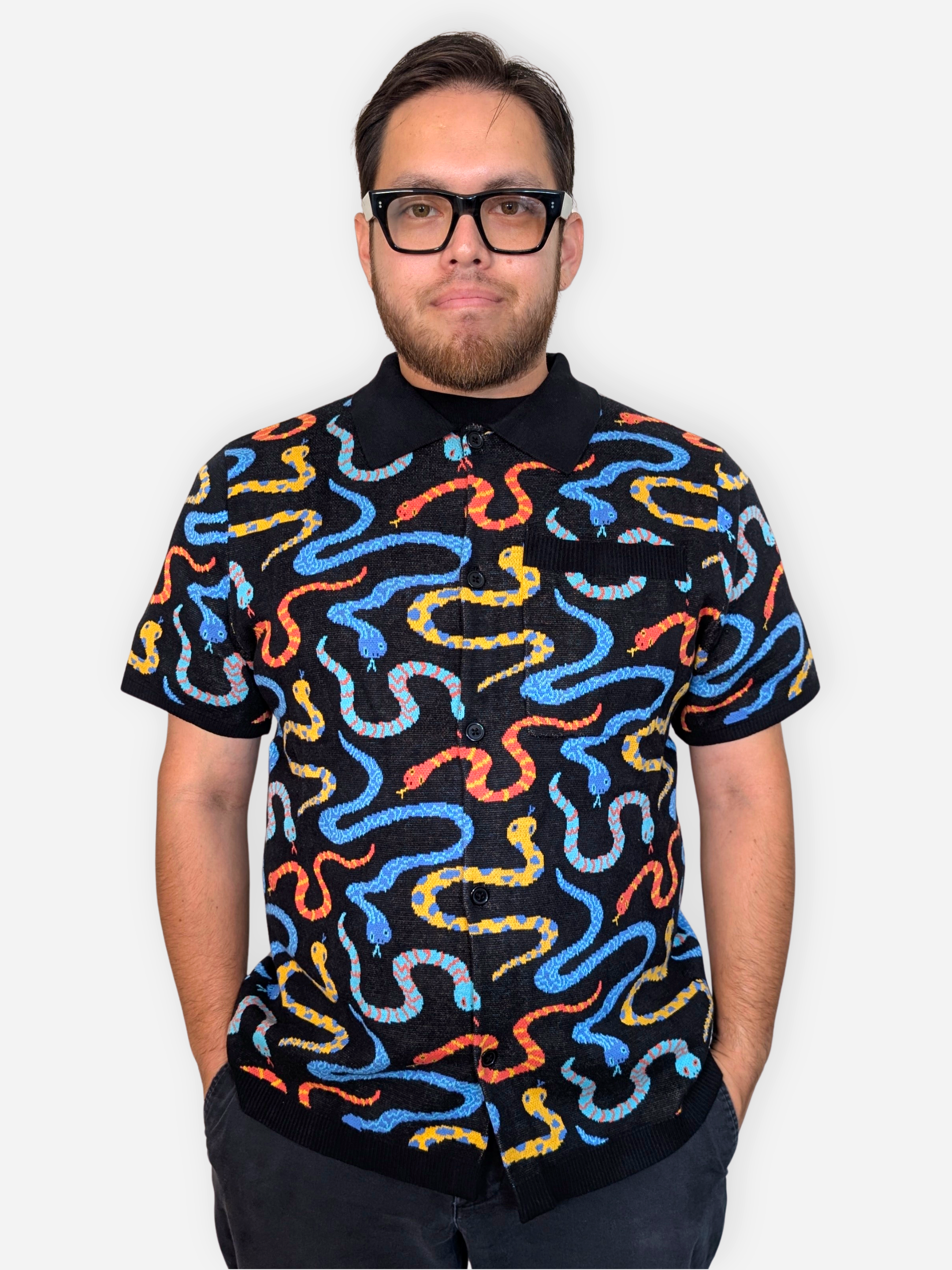 Unisex Hissy Fit Button Up Knit Shirt