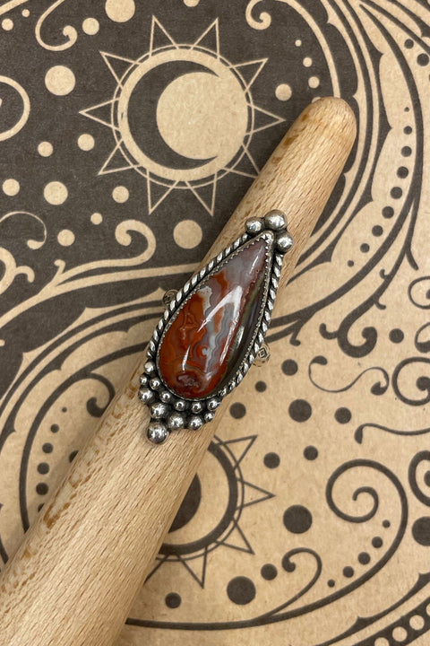 Fiona - Crazy Lace Agate Teardrop Ring