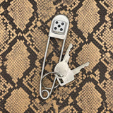 Zen - Jumbo Safety Pin Keychain with White Dice #5