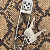 Zen - Jumbo Safety Pin Keychain with White Dice #5