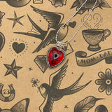Welch - Black Scorpion in Red Resin Heart Pendant Necklace