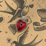Welch - Black Scorpion in Red Resin Heart Pendant Necklace