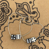 Zola - Black & White Dice Heart Hoops
