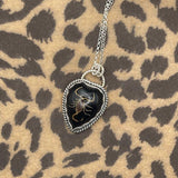 Warner - Golden Scorpion in Black Resin Heart Necklace