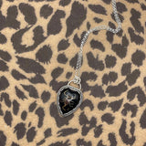 Warner - Golden Scorpion in Black Resin Heart Necklace