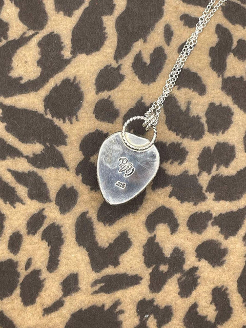 Warner - Golden Scorpion in Black Resin Heart Necklace