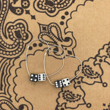 Zola - Black & White Dice Heart Hoops