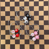 Slay - Mini Billiard 8-Ball Heart Shaped Hoop Earrings