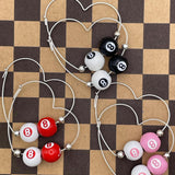 Slay - Mini Billiard 8-Ball Heart Shaped Hoop Earrings