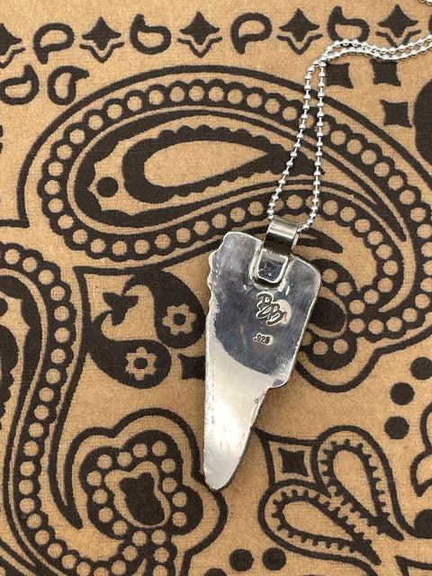 Kath - Purple Dahlia Turquoise Lightning Bolt Pendant Necklace