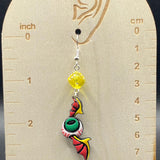 Tattoo - Eyeball Wing Earrings: Handmade Polymer Clay