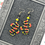 Tattoo - Coral Snake Earrings: Handmade Polymer Clay
