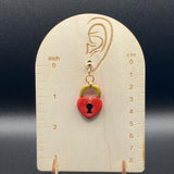 Tattoo - Heart Padlock Earrings: Handmade Polymer Clay
