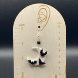 Salem - Moon & Bats Earrings: Handmade Polymer Clay