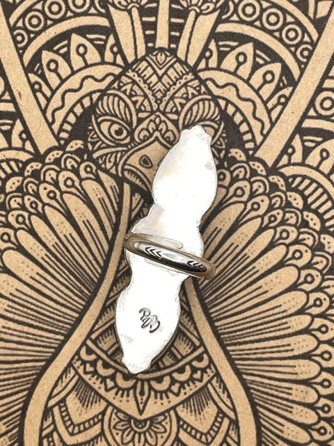 Gloria - Rainbow Moonstone Triple Gemstone Ring