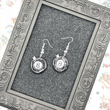Tattoo - Billiard 8 Ball Dangle Earrings: Handmade Polymer Clay