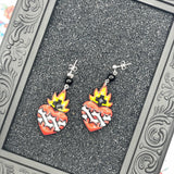 Tattoo - Sacred Heart Earrings: Handmade Polymer Clay