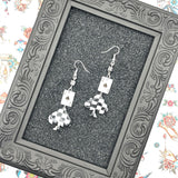Vegas - Checkered Ace of Spades Earrings: Handmade Polymer Clay