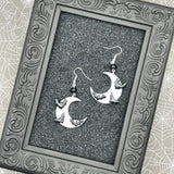 Salem - Moon & Bats Earrings: Handmade Polymer Clay