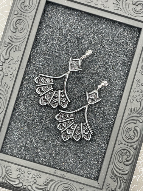 Salem - Spiderweb Dangle Earrings: Handmade Polymer Clay