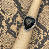 Warner - Golden Scorpion in Black Resin Heart Ring