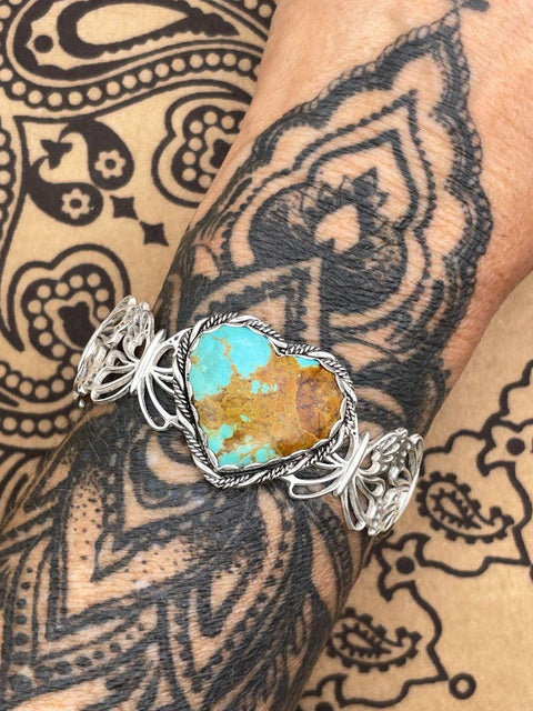 Bailey - Kingman Heart Turquoise Butterfly Cuff