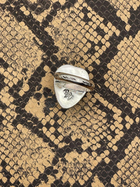 Warner - Golden Scorpion in Black Resin Heart Ring