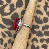 Welch - Black Scorpion in Red Resin Heart Ring