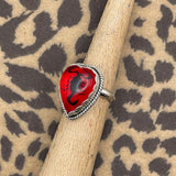 Welch - Black Scorpion in Red Resin Heart Ring