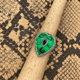 Wild - Black Scorpion in Green Resin Heart Ring