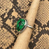 Wild - Black Scorpion in Green Resin Heart Ring
