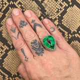 Wild - Black Scorpion in Green Resin Heart Ring