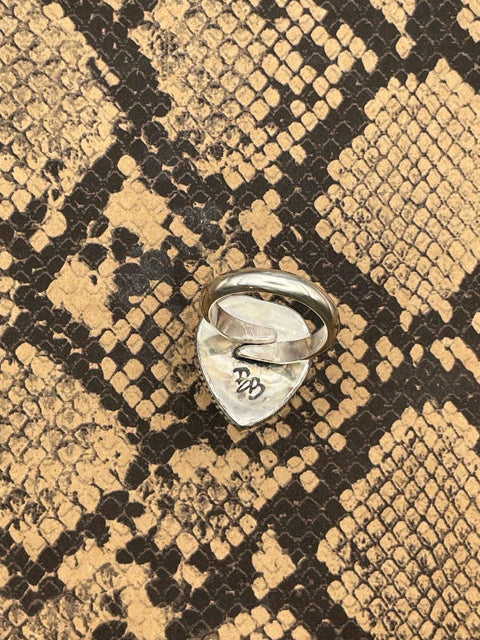 Wild - Black Scorpion in Green Resin Heart Ring