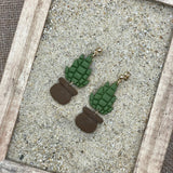 Joshua Tree - Yucca Plant in Pot Earrings: Handmade Polymer Clay