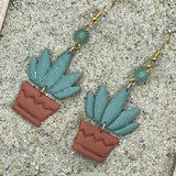 Joshua Tree - Aloe Vera Plant in Pot Earrings: Handmade Polymer Clay