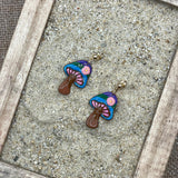 Magical Forest - Groovy Mushroom Earrings: Handmade Polymer Clay
