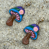 Magical Forest - Groovy Mushroom Earrings: Handmade Polymer Clay