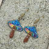Magical Forest - Groovy Rainbow Mushroom Earrings: Handmade Polymer Clay